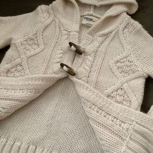 OshKosh B'gosh Shirts & Tops - Cute White, Hooded Sweater w/ Toggle Buttons OshKosh B'gosh Shirts & Tops - Cute White, Hooded Sweater w/ Toggle Buttons